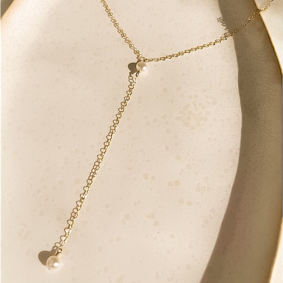 🔵𝟲𝟱%𝗢𝗙𝗙 𝗯𝘂𝗻𝗱𝗹𝗲𝘀 𝟯+🔵 NEW Delicate Pearl Drop Stainless Steel Necklace - Picture 4 of 14